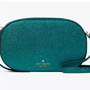 NWT Kate Spade Teal Glitter Crossbody Bag